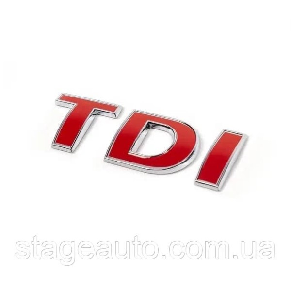 Emblem sticker for trunk lid TDI VW Volkswagen 72x25 mm Red