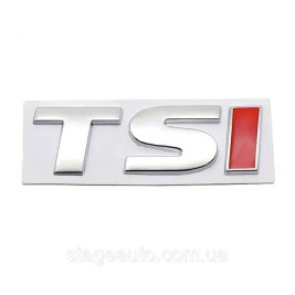 Emblem sticker on the trunk lid TSI VW Volkswagen 72x25 mm Chrome + I red