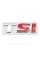 Emblem sticker on the trunk lid TSI VW Volkswagen 72x25 mm Chrome + SI red