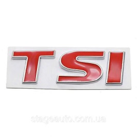 Emblem sticker on the trunk lid TSI VW Volkswagen 72x25 mm Red
