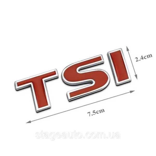 Emblem sticker on the trunk lid TSI VW Volkswagen 72x25 mm Red
