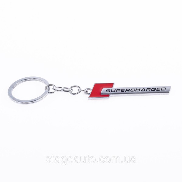 Supercharged Keychain for Audi Car Keys Audi Chrome Red Metal
