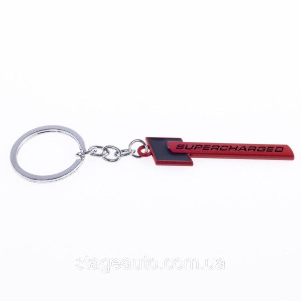 Supercharged Keychain for Audi Car Keys Red Black Metal