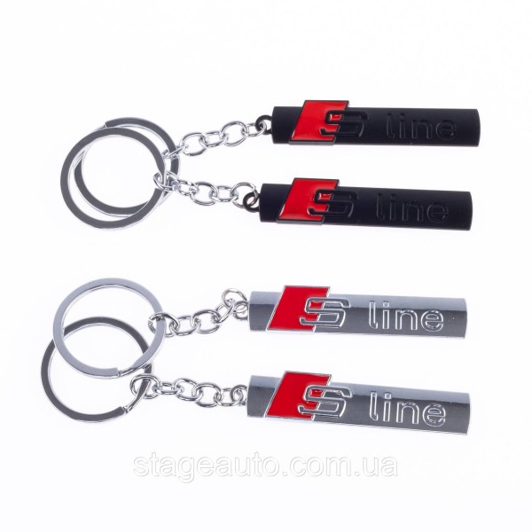 S-line keychain for Audi car keys Audi chrome red metal