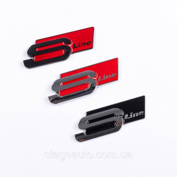 Emblem, badge, sticker AUDI S-line Audi Chrome red