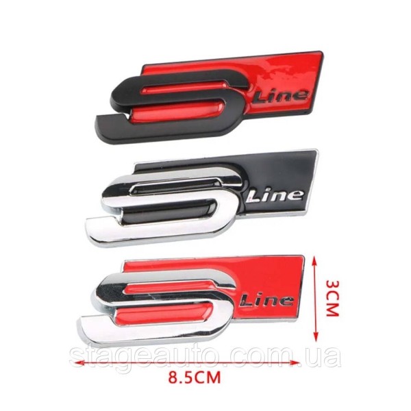 Emblem, badge, sticker AUDI S-line Audi Chrome red