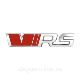 VRS emblem nameplate for Skoda trunk lid Skoda sticker VRS chrome + red