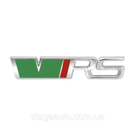 VRS emblem nameplate for Skoda trunk lid Skoda sticker VRS chrome + green