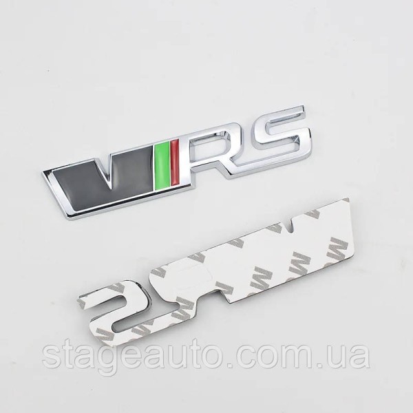 VRS emblem nameplate for Skoda trunk lid Skoda sticker VRS chrome + green