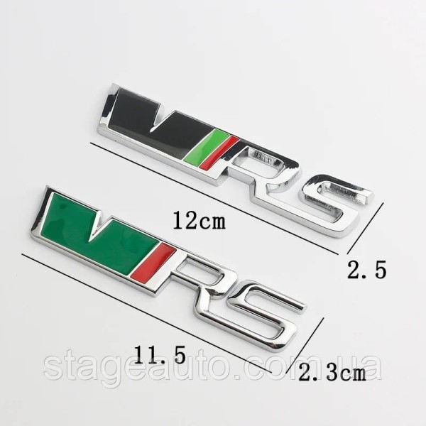 VRS emblem nameplate for Skoda trunk lid Skoda sticker VRS chrome + green