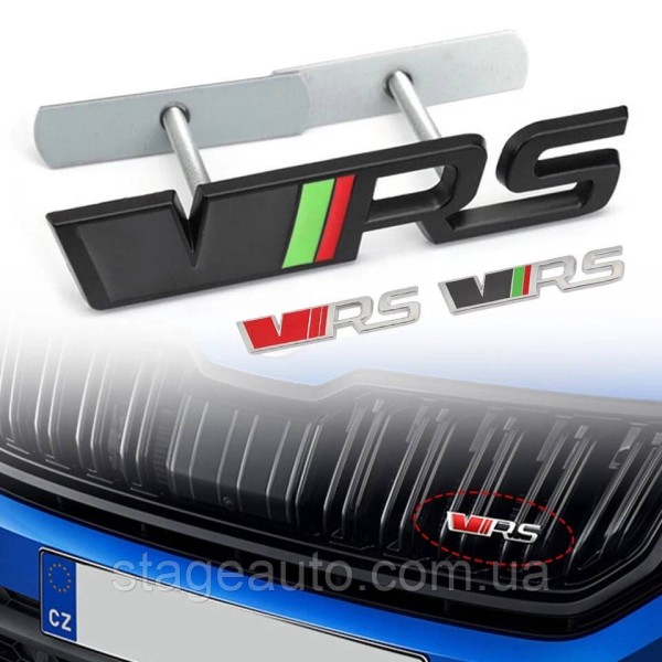 VRS emblem for Skoda radiator grille chrome + black