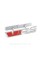 VRS emblem on Skoda radiator grille chrome + red