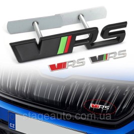 VRS Emblem for Skoda Radiator Grille Black + Gray