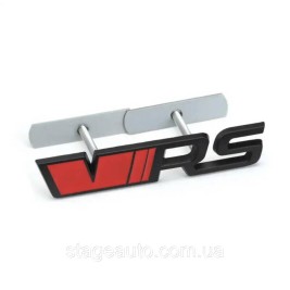 VRS emblem for Skoda radiator grille black + red