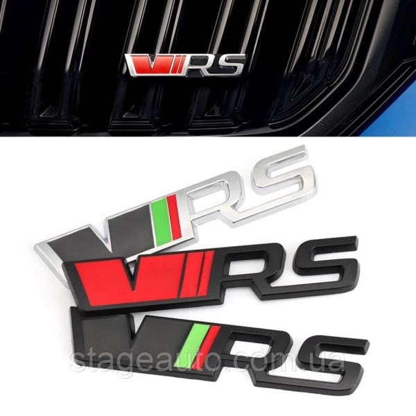 Эмблема VRS на решетку радиатора Skoda черный + красный