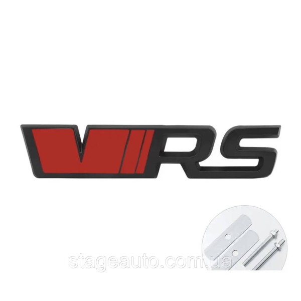 Эмблема VRS на решетку радиатора Skoda черный + красный