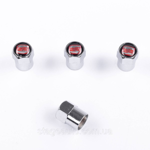 Protective caps on valve nipples SEAT Seat 4 pcs Chrome