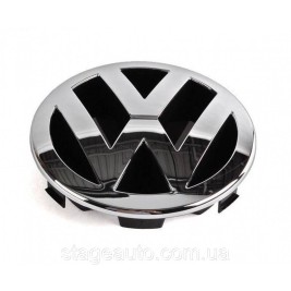 Передня емблема Volkswagen Фольцваген 135 мм VW PASSAT B5+ 2001-05 CADDY 2004-10 - Хром 3B0853601C