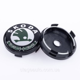 Ковпачки заглушки на литі диски Skoda Шкода 60 мм Чорні