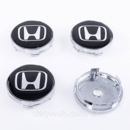 Ковпачки заглушки на литі диски Honda Хонда 60 мм Чорні