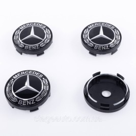 Ковпачки заглушки на литі диски Mercedes Benz Мерседес 60 мм чорні