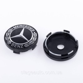 Ковпачки заглушки на литі диски Mercedes Benz Мерседес 60 мм чорні