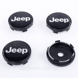 Ковпачки заглушки на литі диски Jeep Джип 60 мм Чорні