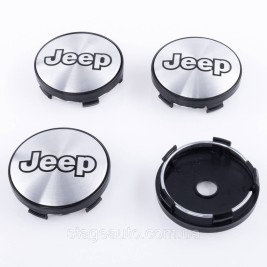 Ковпачки заглушки на литі диски Jeep Джип 60 мм Сірий + Чорний