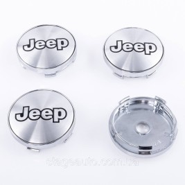 Ковпачки заглушки на литі диски Jeep Джип 60 мм Сірий Хром