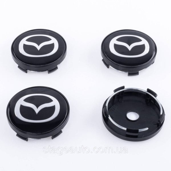 Caps plugs for alloy wheels Mazda Mazda 60 mm Black