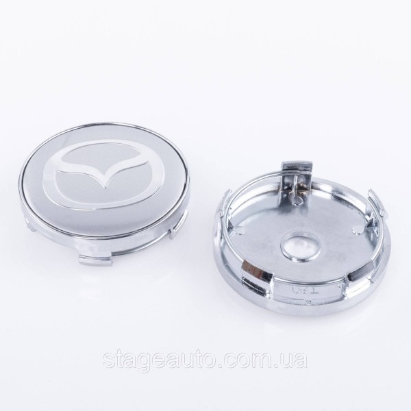 Caps plugs for alloy wheels Mazda Mazda 60 mm Gray Chrome