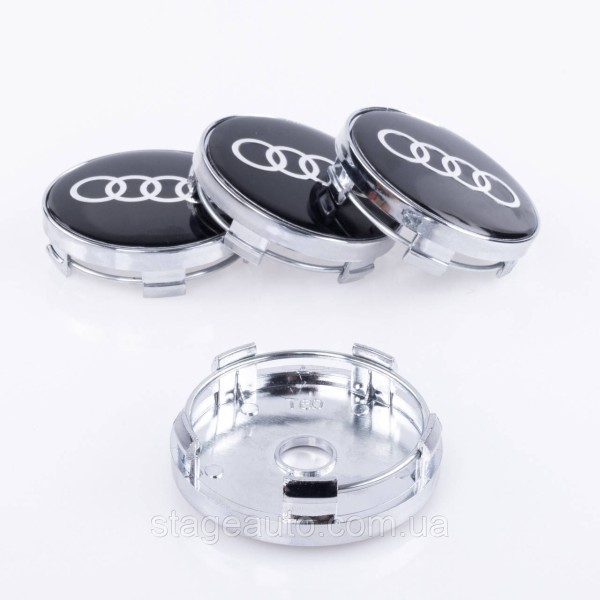 Колпачки заглушки на литые диски Audi Ауди 60 мм черные