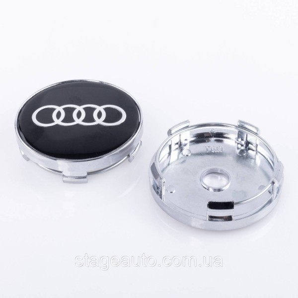 Колпачки заглушки на литые диски Audi Ауди 60 мм черные
