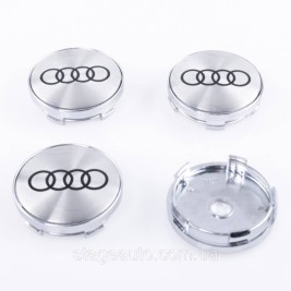 Caps plugs for alloy wheels Audi Audi 60 mm Gray Chrome