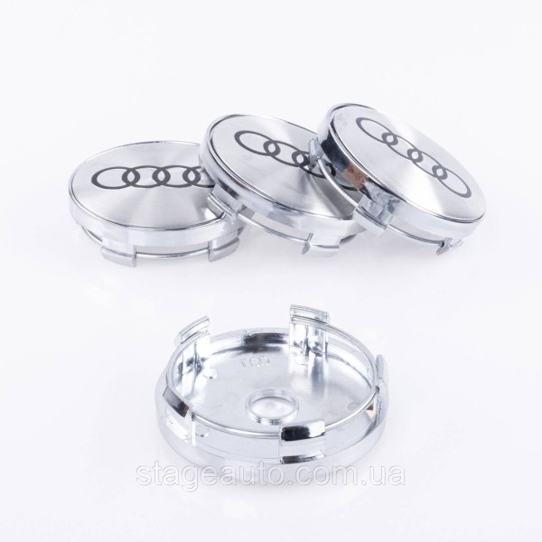 Caps plugs for alloy wheels Audi Audi 60 mm Gray Chrome