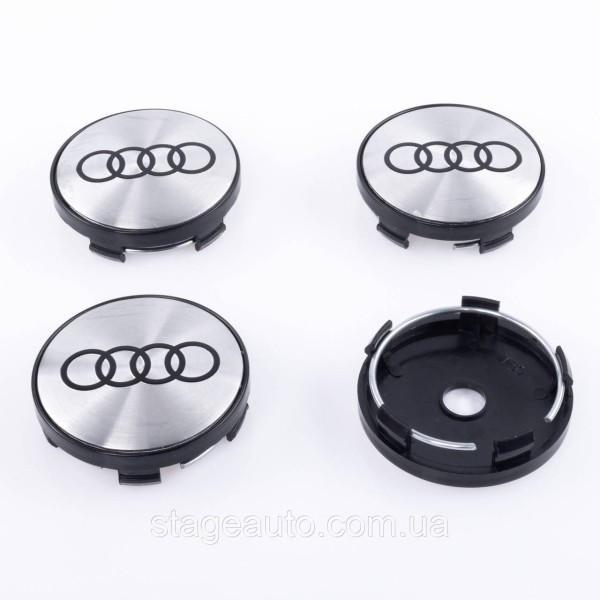 Caps plugs for alloy wheels Audi Audi 60 mm Gray + Black