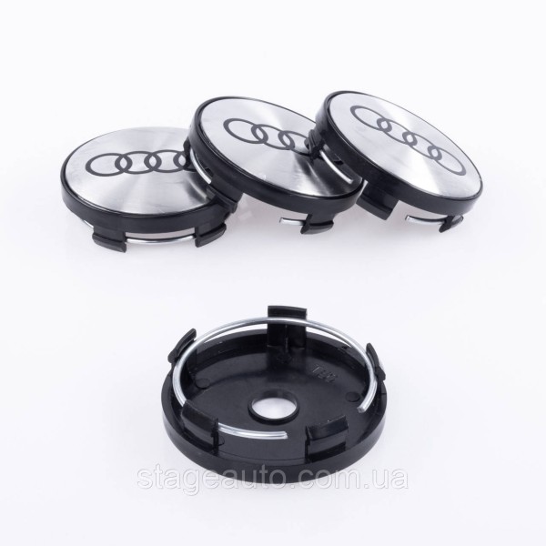 Caps plugs for alloy wheels Audi Audi 60 mm Gray + Black