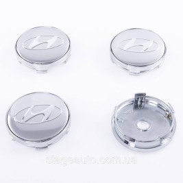 Caps plugs for alloy wheels Hyundai 60 mm Gray Chrome