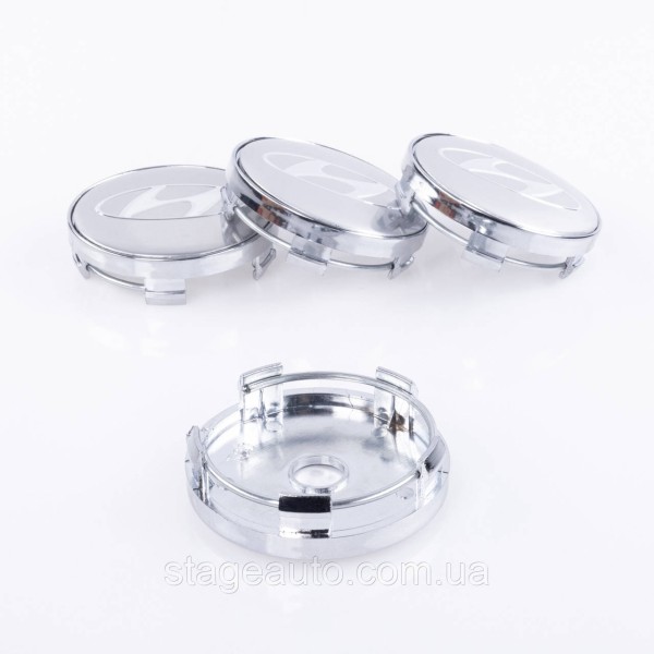 Caps plugs for alloy wheels Hyundai 60 mm Gray Chrome