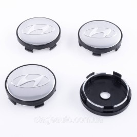 Caps plugs for alloy wheels Hyundai 60 mm Gray + Black
