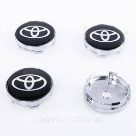 Ковпачки заглушки на литі диски Toyota Тойота 60 мм Чорні