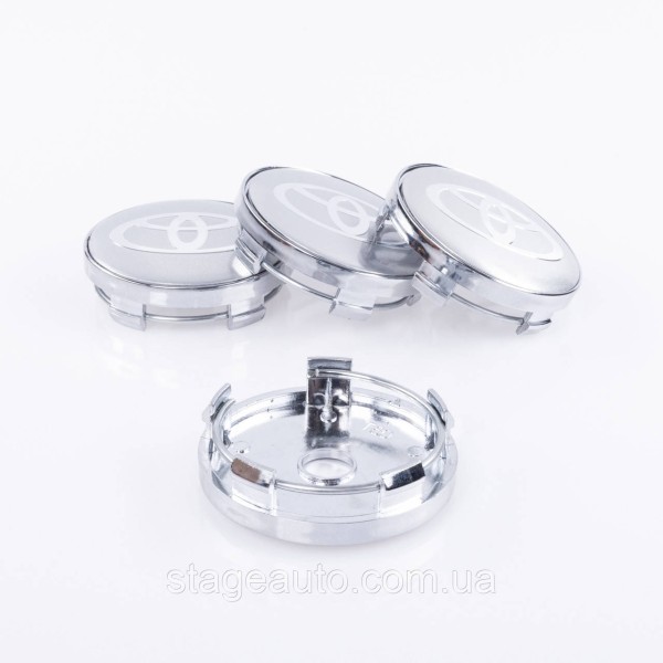 Caps plugs for alloy wheels Toyota Toyota 60 mm Gray Chrome
