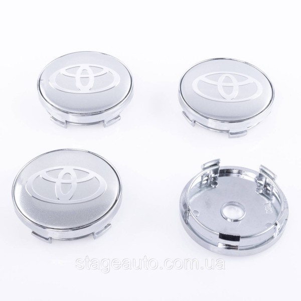 Caps plugs for alloy wheels Toyota Toyota 60 mm Gray Chrome
