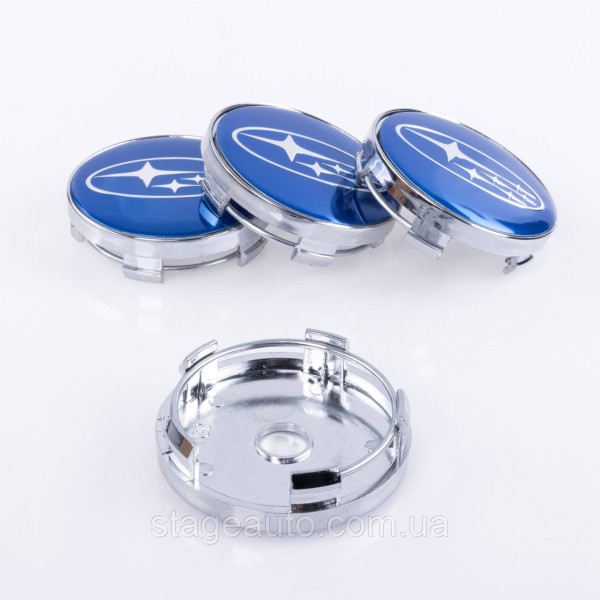 Caps plugs for alloy wheels Subaru Subaru 60 mm Blue