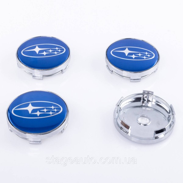 Caps plugs for alloy wheels Subaru Subaru 60 mm Blue