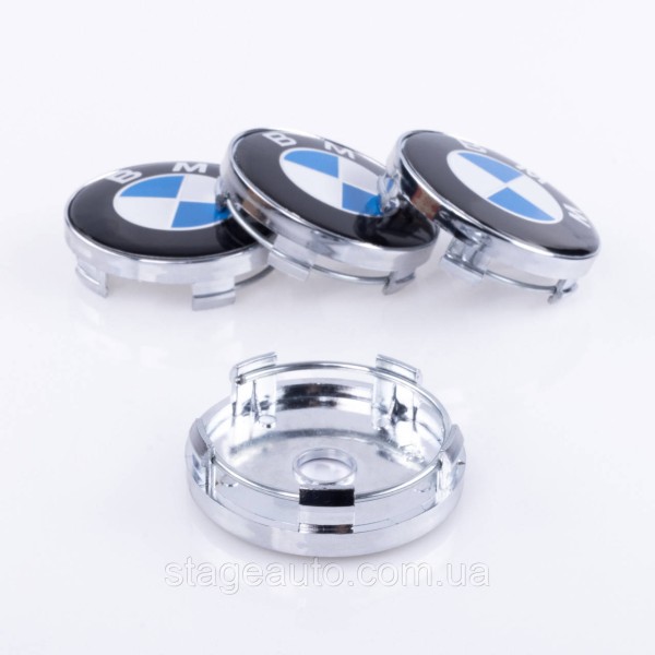 Caps plugs for alloy wheels BMW 60 mm white blue