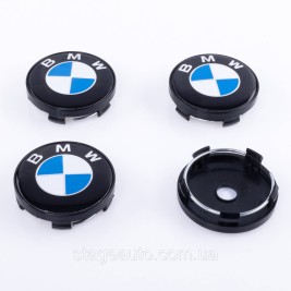 Caps plugs for alloy wheels BMW 60 mm white blue