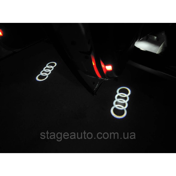Проектор подсветка логотипа для дверей с логотипом Audi Ауди A3 A4 A5 A6 A7 A8 Q7 Q5 Q3