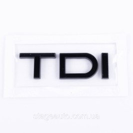 Emblem, nameplate, sticker inscription TDI in black, on the trunk lid Audi Audi