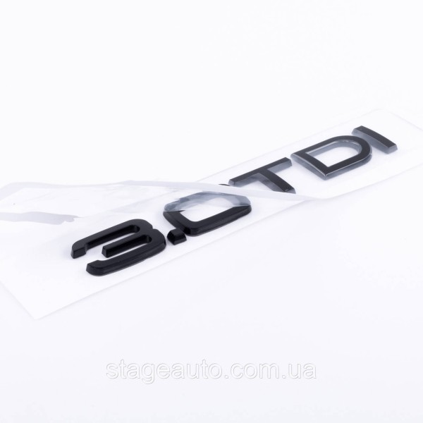 Audi trunk sign, Audi trunk inscription, Audi 3.0TDI Black gloss